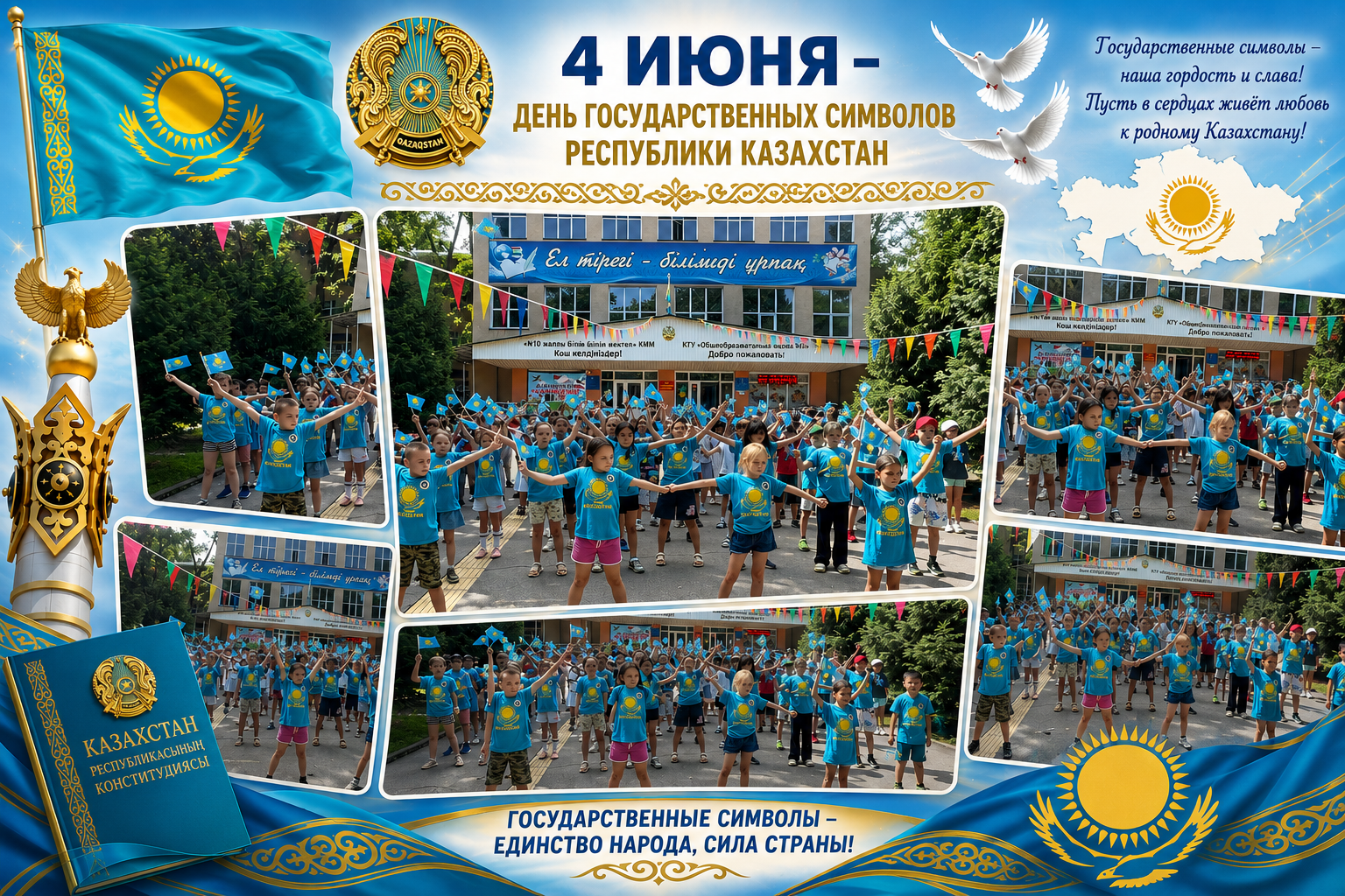 4 маусым – Қазақстан Республикасының Мемлекеттік рәміздер күні!